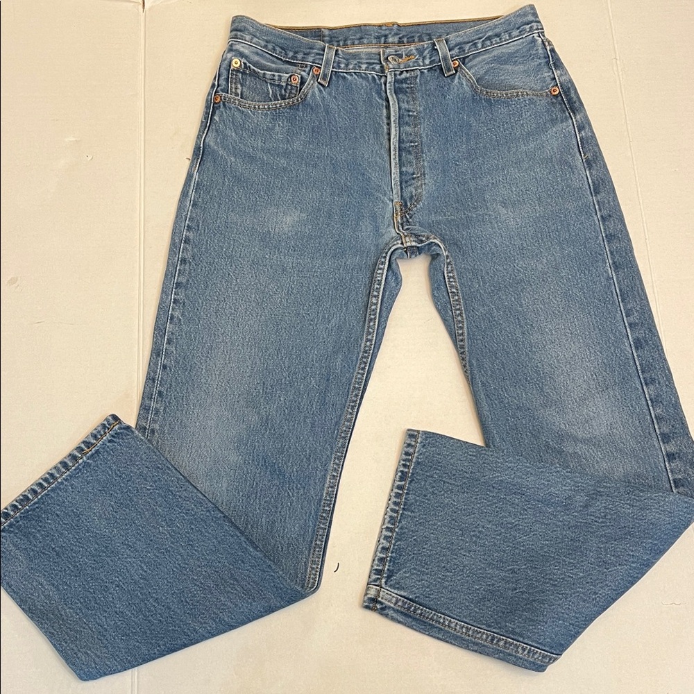 VINTAGE Y2K LEVI’S 501xx STRAIGHT LEG GRUNGE DISTRESSED BUTTON FLY JEANS 32x30